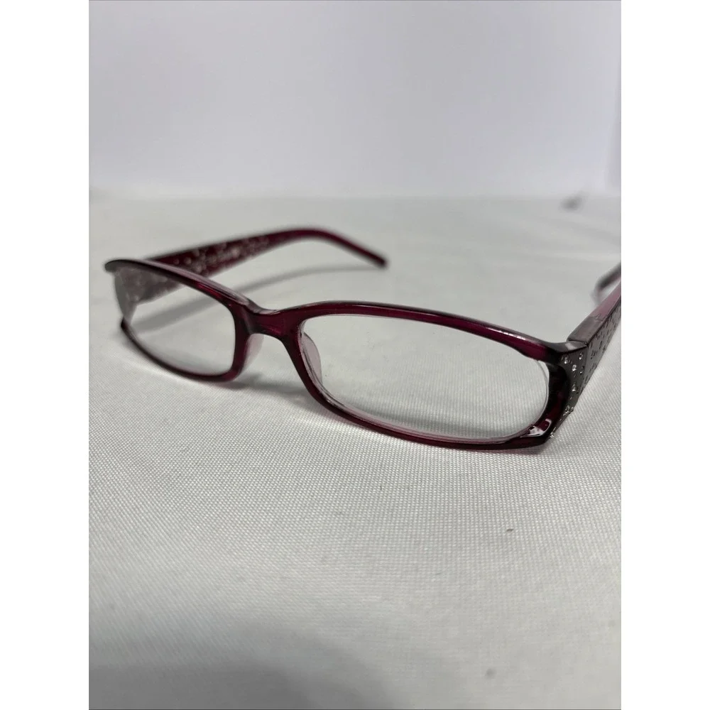 Foster Grant Reading Glasses +150 Red Glitter Polka‎ Dot Frame Stylish Readers